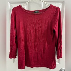 Express Women's Long Sleeve Red Tee